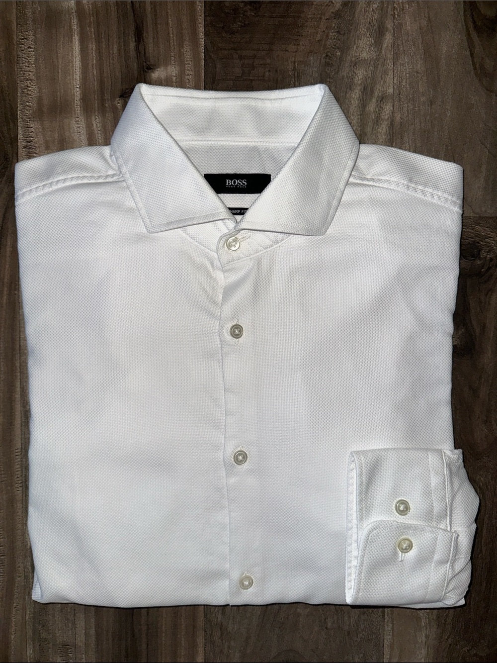 Worn Once Menโs Hugo Boss Cotton Dress Shirt Size 16 1/2, 32/33